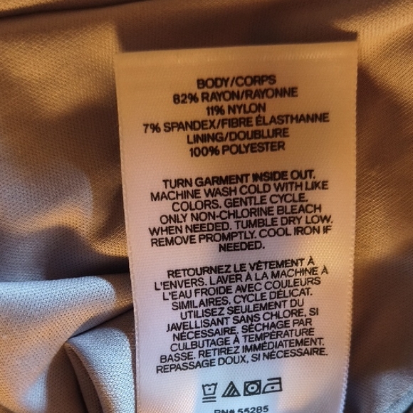 EXPRESS Light Gray Lined Faux Wrap Dress Size Small - Picture 4 of 5